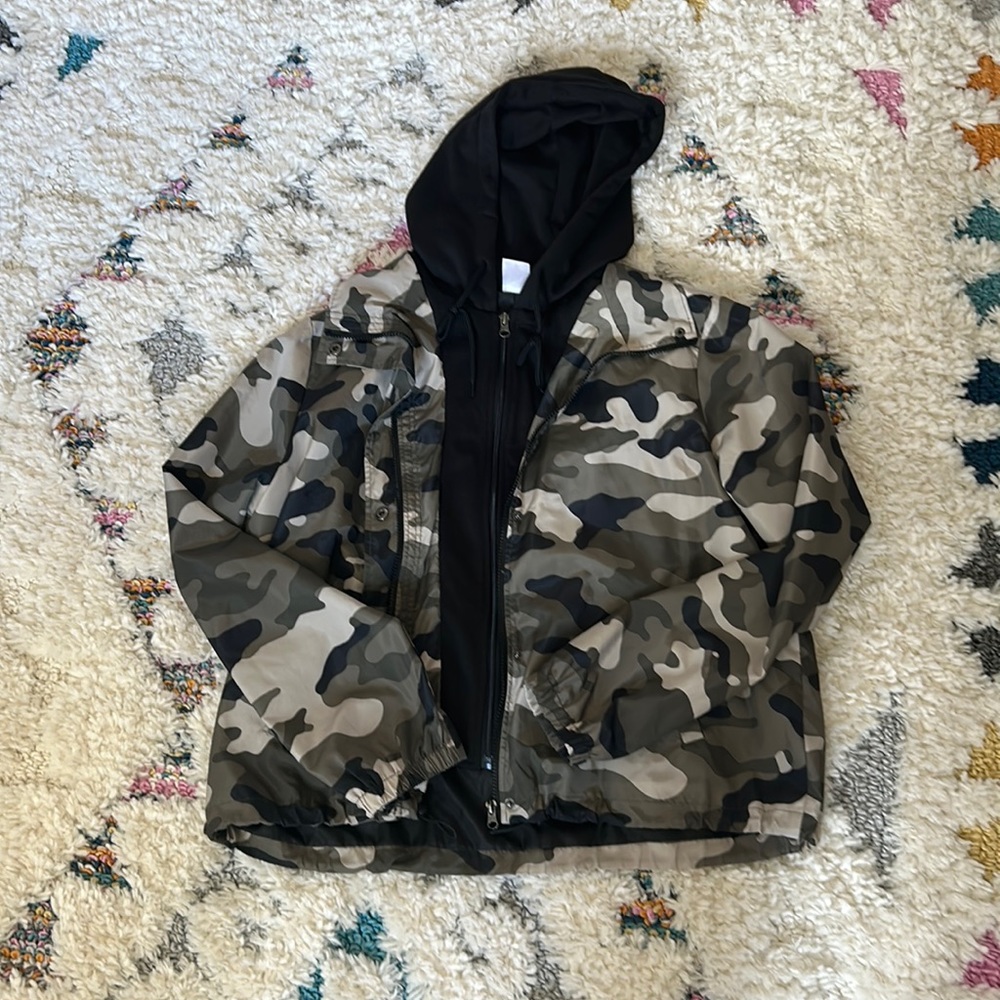 Camouflage Rain/hoodie Jacket